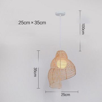 NEW Snail Rattan Pendant Light, Creative Art Southeast Asia Vintage Pendant Lamp Reading Room Wicker Light - My Store
