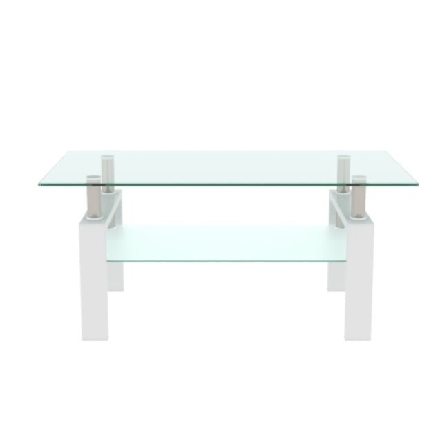 White Coffee Table, Clear Coffee Table, Modern Side Center Tables For Living Room, Living Room Furniture - My Store