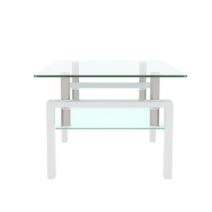 White Coffee Table, Clear Coffee Table, Modern Side Center Tables For Living Room, Living Room Furniture - My Store