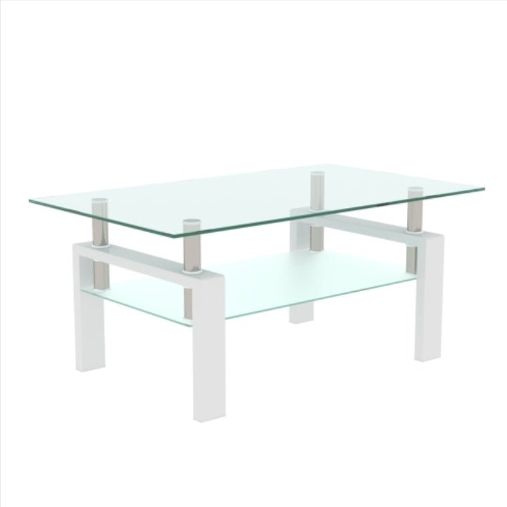 White Coffee Table, Clear Coffee Table, Modern Side Center Tables For Living Room, Living Room Furniture - My Store